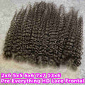 Curly Real Invisible HD Lace 13x6 9x6 Melt Skins Pre Plucked Lace Closure 100% Virgin Human Raw Hair 13x4 7x7 HD Lace Frontal