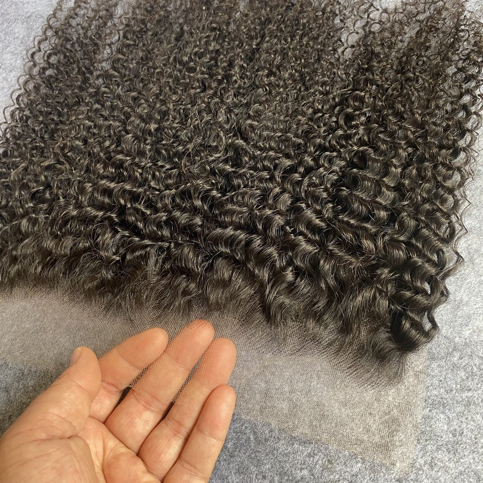 Curly Real Invisible HD Lace 13x6 9x6 Melt Skins Pre Plucked Lace Closure 100% Virgin Human Raw Hair 13x4 7x7 HD Lace Frontal