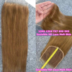 13x4 13x6 HD Lace Frontal Only Melt Skins #27 Honey Blonde Brazilian Remy Straight Human Hair 5x5 6x6 HD Lace Closure PrePlucked
