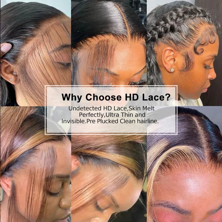 Deep Wave 13x6 HD Lace Frontal Melt Skins 5x5 6x6 7x7 HD Closure Invisiable HD Lace Closure 100% Human Hair Pre Plucked Hairline