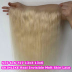 Invisible Real HD Lace 613 Blonde 13x6 Lace Frontal Straight 7x7 5x5 Lace Closure Baby Hair Pre Everything Brazilian Remy Hair