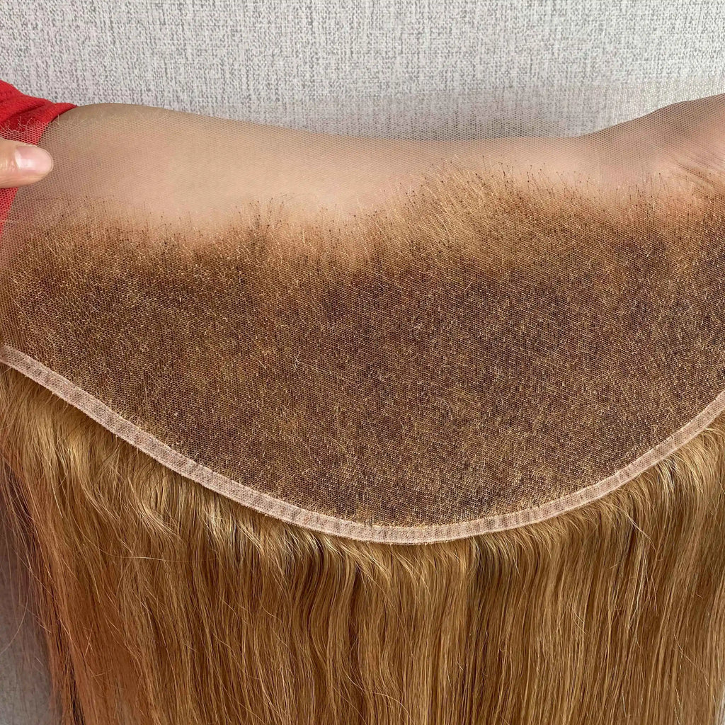 #27 Honey Blonde 13x6 Invisible HD Lace Frontal Bone Straight 6x6 HD Lace Melt Skin Human Hair 100% HD Lace With Small Knots