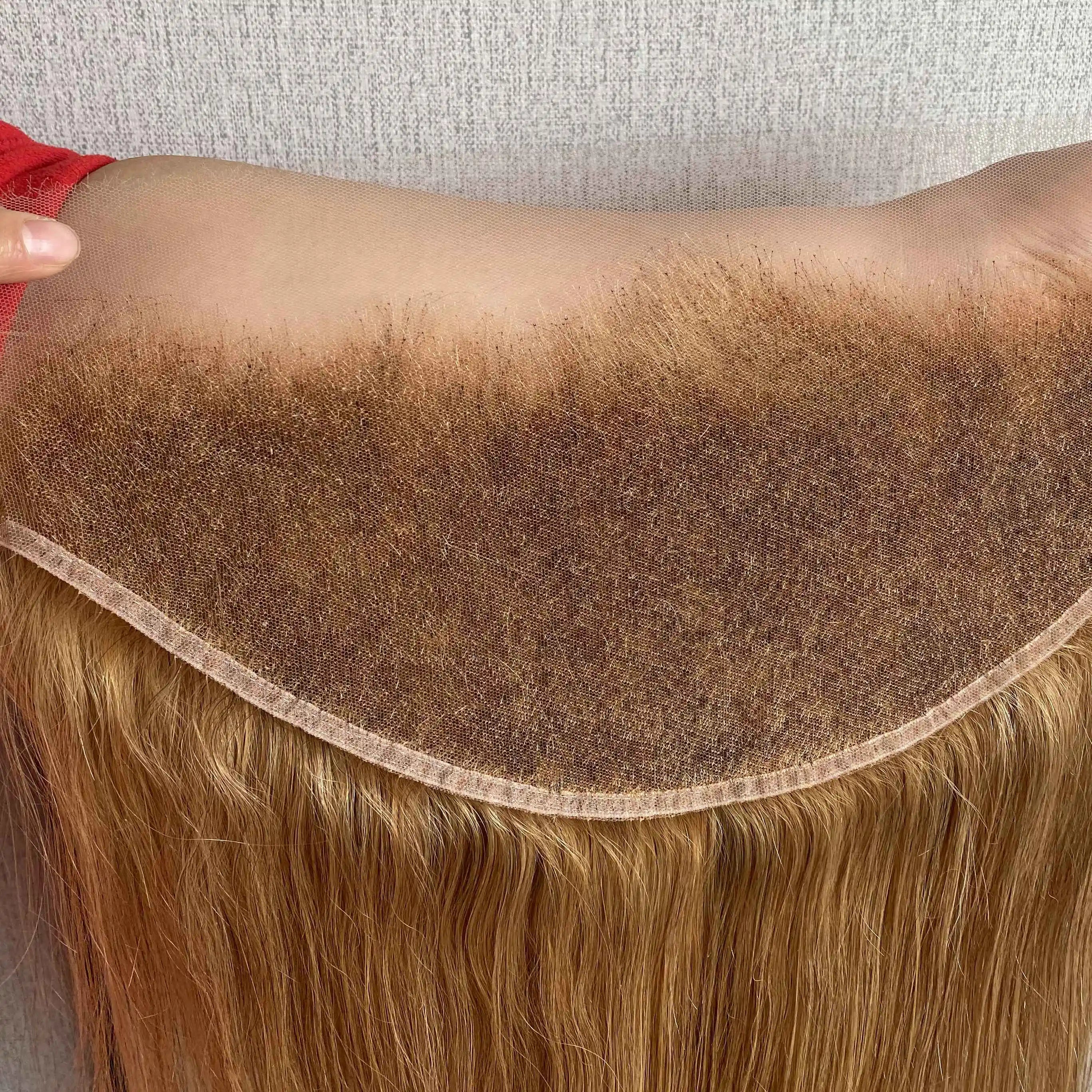#27 Honey Blonde 13x6 Invisible HD Lace Frontal Bone Straight 6x6 HD Lace Melt Skin Human Hair 100% HD Lace With Small Knots