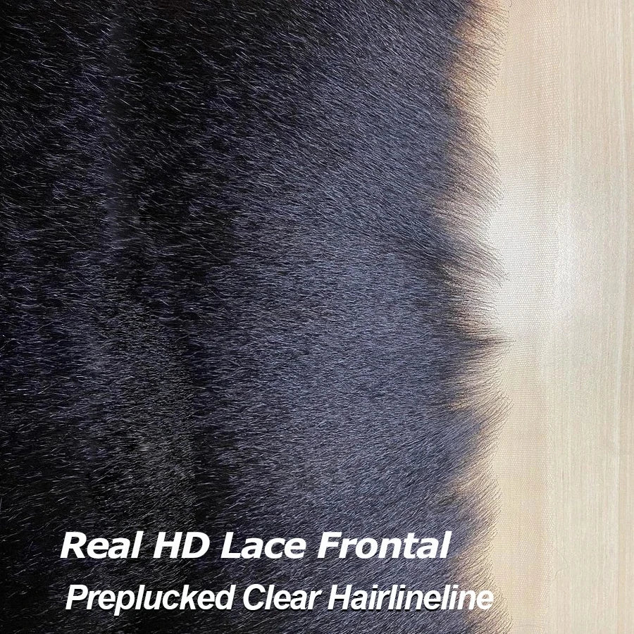 Kinky Straight 13x6 Skinlike HD Lace Frontal Melt Skin Pre plucked Invisible HD Lace 5x5 6x6 HD Lace Closure Only Human Hair