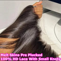 Straight Hair 13x4 SKINLIKE HD Lace Frontal Melt Skins Pre plucked Human Hair Natural Hair Line 7x7 Lace Closure With Baby Hair