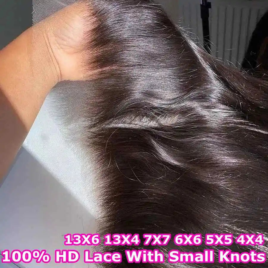 Straight Hair 13x4 SKINLIKE HD Lace Frontal Melt Skins Pre plucked Human Hair Natural Hair Line 7x7 Lace Closure With Baby Hair