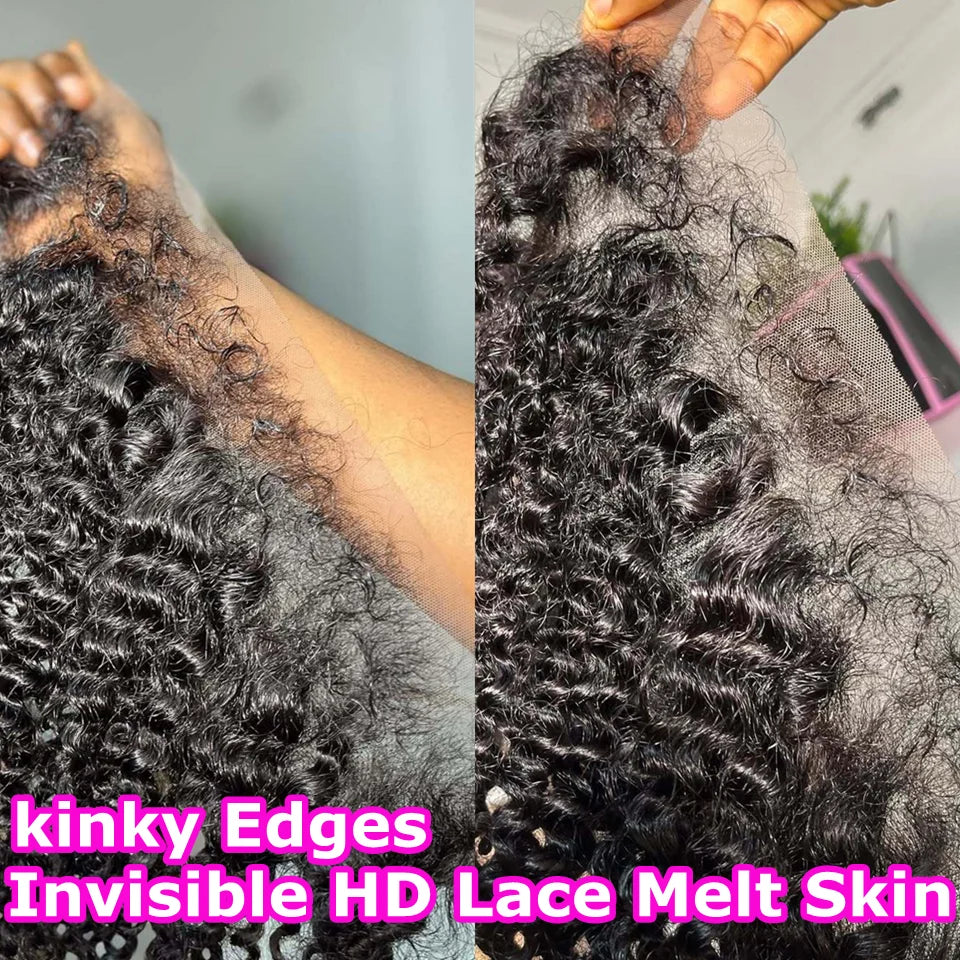 Invisible HD Lace 4c Kinky Hairline SKINLIKE Melt Skin 5x5 6X6 Closure Only Deep Curly Hair 13x4 13x6 HD Lace Fronta Only