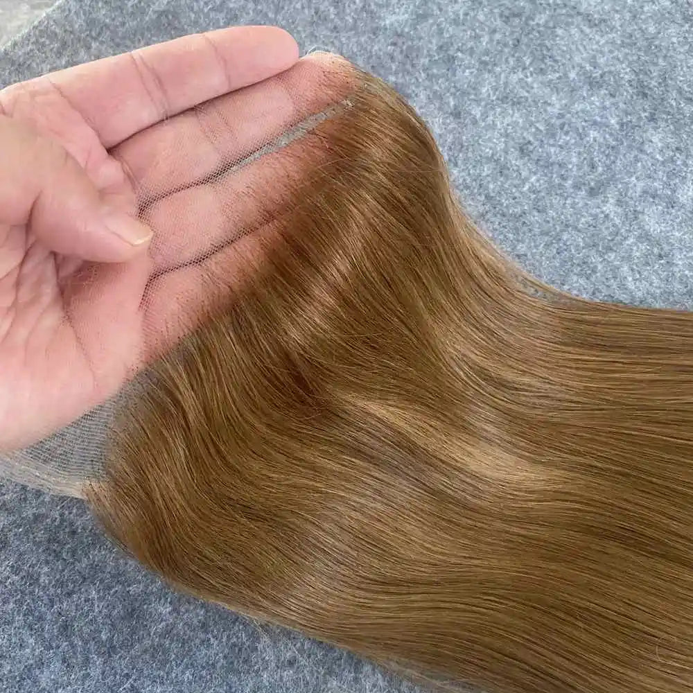 13x4 13x6 HD Lace Frontal Only Melt Skins #27 Honey Blonde Brazilian Remy Straight Human Hair 5x5 6x6 HD Lace Closure PrePlucked