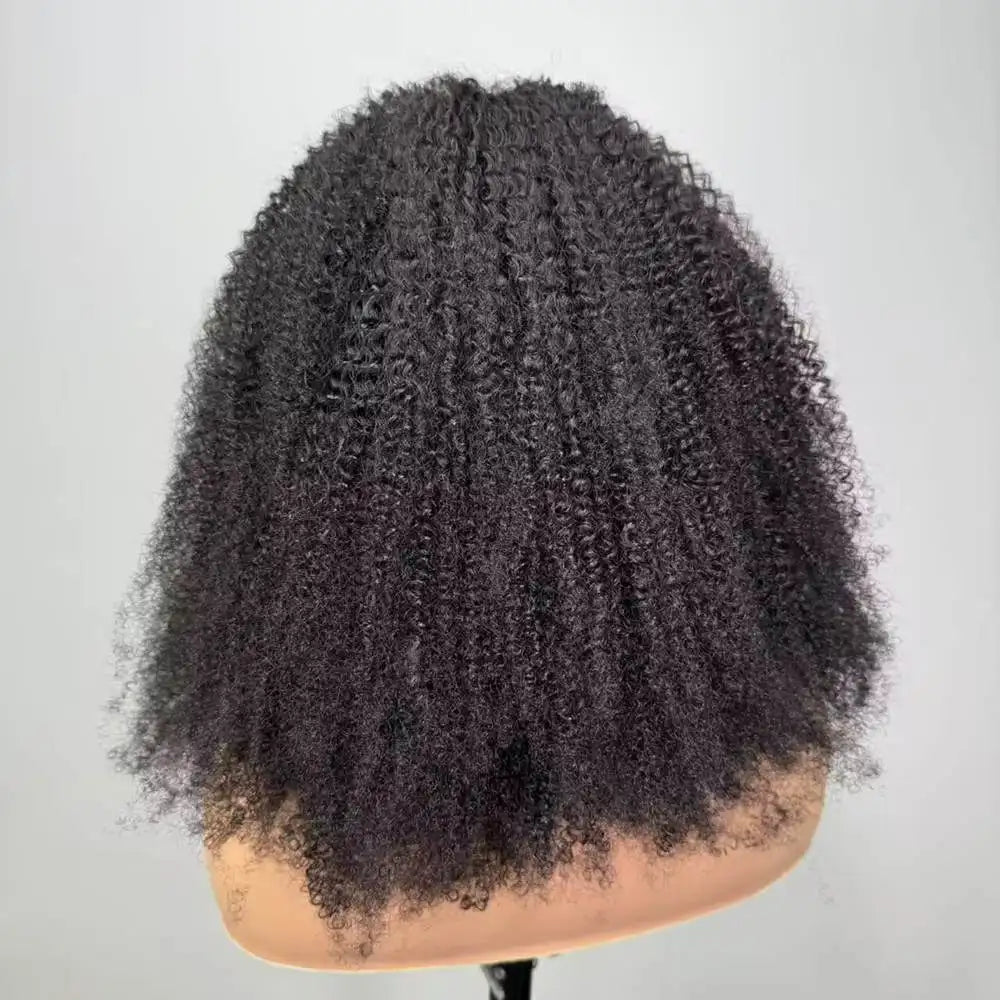 9x6 Invisible HD Lace Afro Kinky Curly Wig Melt Skins Pre Pluck Human Hair 13x4 4c Edges Frontal Deep Wave Curly Lace Front Wigs (副本)