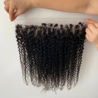 Invisible Real HD Full Long 13x6 Lace Frontal Only Kinky Curly 4C kinky Edges Melt Skin Pre Plucked Swiss HD Closure Human Hair