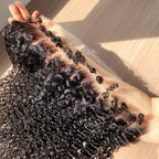 Invisible Real HD Full Long 13x6 Lace Frontal Only Kinky Curly 4C kinky Edges Melt Skin Pre Plucked Swiss HD Closure Human Hair