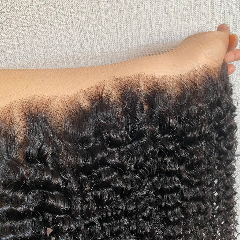 Curly Real Invisible HD Lace 13x6 9x6 Melt Skins Pre Plucked Lace Closure 100% Virgin Human Raw Hair 13x4 7x7 HD Lace Frontal