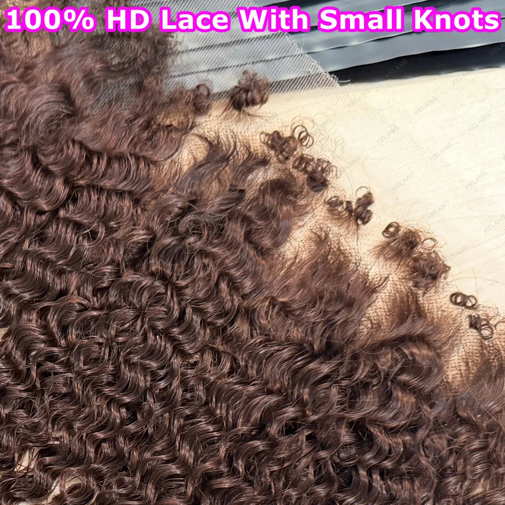 #4 Chocolate Brown SKINLIKE HD Lace Closure Only Melt Skin Kinky Curly Hair 4c Kinky Hairline Invisible 13x6 HD Lace Fronta Only