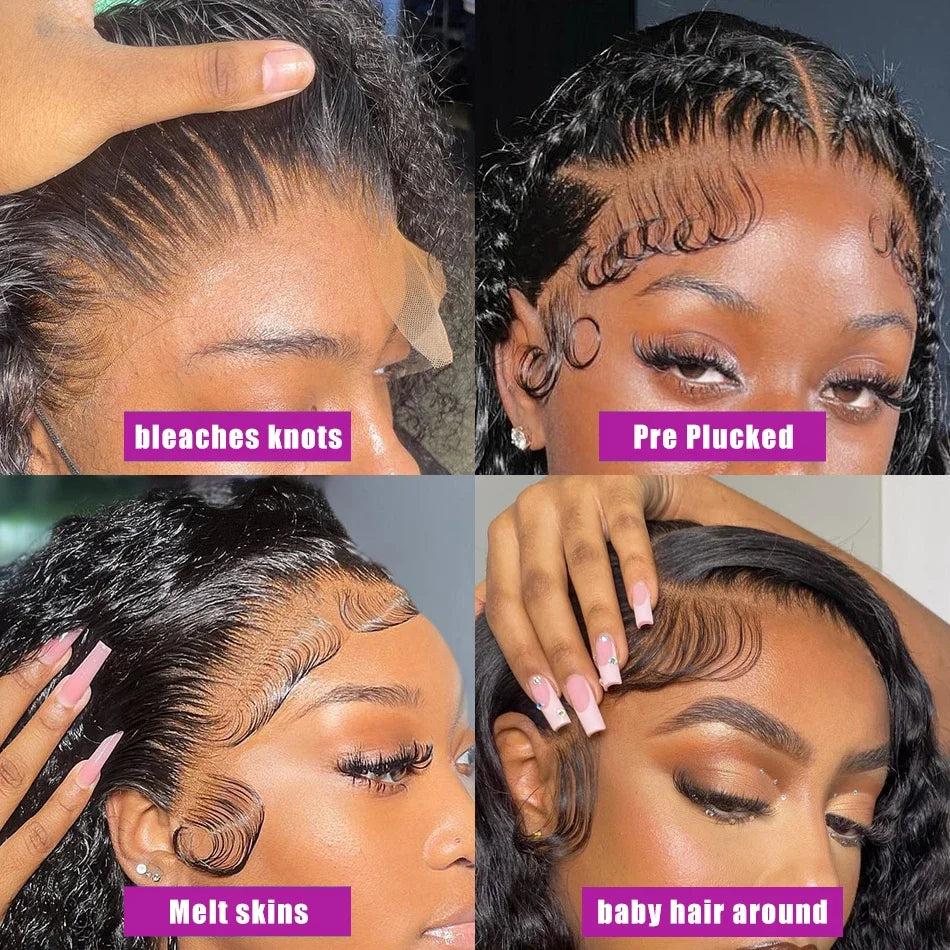 SKINLIKE Curly 13x6 HD Lace Frontal Melt Skins 5x5 6x6 HD Lace Closures Invisiable 13x4 HD Lace Frontal Pre Plucked Hairline
