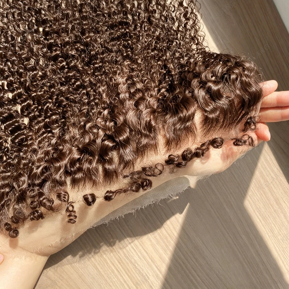 #4 Real Invisible HD Lace 4C kinky Edges Melt Skins Pre Plucked Lace Closure 100% Virgin Human Raw Hair 13x4 7x7 HD Lace Frontal