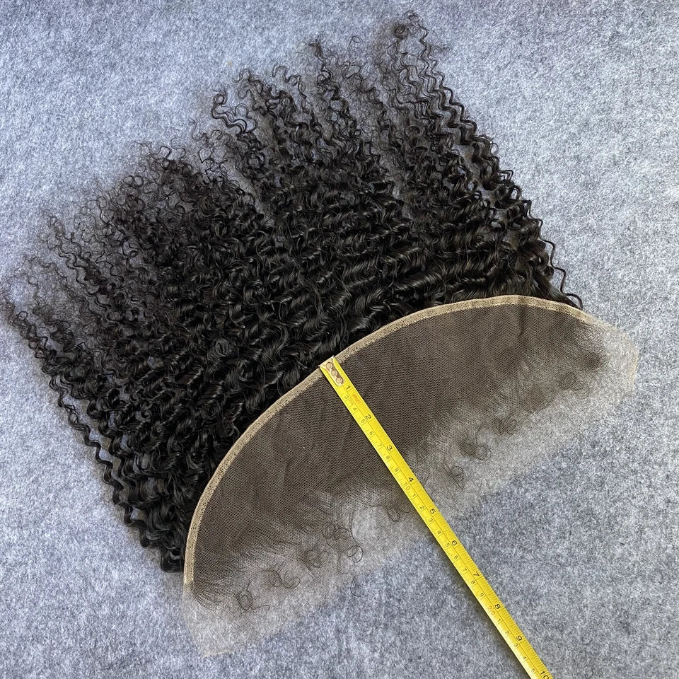 HD Full Lace Frontal Only Curly Edges Baby Hair Deep Curly 13x6 Invisiable Melt Skins PrePlucked 7x7 HD Lace Closure Human Hair
