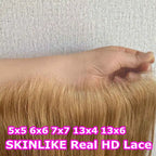 #27 Honey Blonde 13x6 Invisible HD Lace Frontal Bone Straight 6x6 HD Lace Melt Skin Human Hair 100% HD Lace With Small Knots