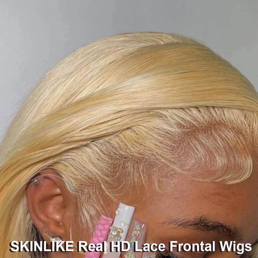 Invisible Real HD Lace 613 Blonde 13x6 Lace Frontal Straight 7x7 5x5 Lace Closure Baby Hair Pre Everything Brazilian Remy Hair