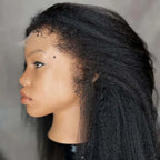 4C Kinky Edges Hairline Curly Baby Hair Invisible HD Lace 13X6 Kinky Straight Lace Frontal Wig Human Hair Yaki Straight Lace Wig