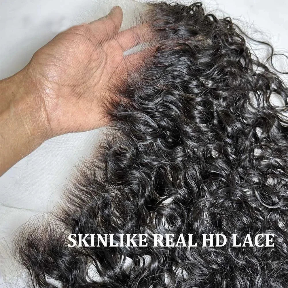 SKINLIKE Curly 13x6 HD Lace Frontal Melt Skins 5x5 6x6 HD Lace Closures Invisiable 13x4 HD Lace Frontal Pre Plucked Hairline