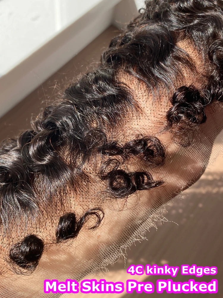 SKINLIKE Invisible HD 5x5 6X6 Lace Closure Only Melt Skin Kinky Curly Hair With 4c Kinky Hairline 13x4 13x6 HD Lace Fronta Only