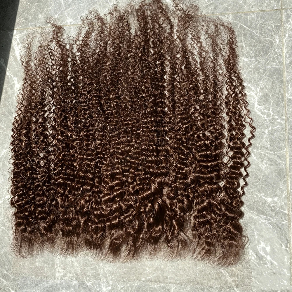 Chocolate Brown 13x6 Invisible HD Lace Frontal Kinky Curly Melt Skin Pre Plucked 9×6 Closure Ear to Ear Brazilian Human Hair