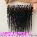 Invisible Real HD Full Long 13x6 Lace Frontal Only Kinky Curly 4C kinky Edges Melt Skin Pre Plucked Swiss HD Closure Human Hair