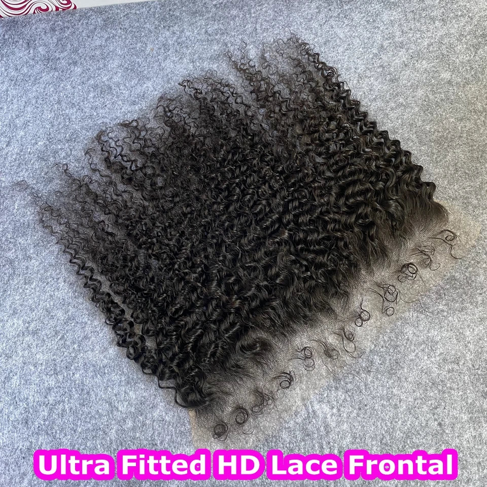 Invisible HD Lace 4c Kinky Hairline SKINLIKE Melt Skin 5x5 6X6 Closure Only Deep Curly Hair 13x4 13x6 HD Lace Fronta Only