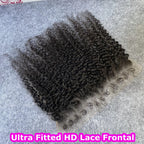 Invisible HD Lace 4c Kinky Hairline SKINLIKE Melt Skin 5x5 6X6 Closure Only Deep Curly Hair 13x4 13x6 HD Lace Fronta Only