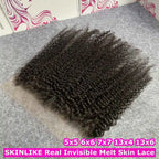 Curly Real Invisible HD Lace 13x6 9x6 Melt Skins Pre Plucked Lace Closure 100% Virgin Human Raw Hair 13x4 7x7 HD Lace Frontal
