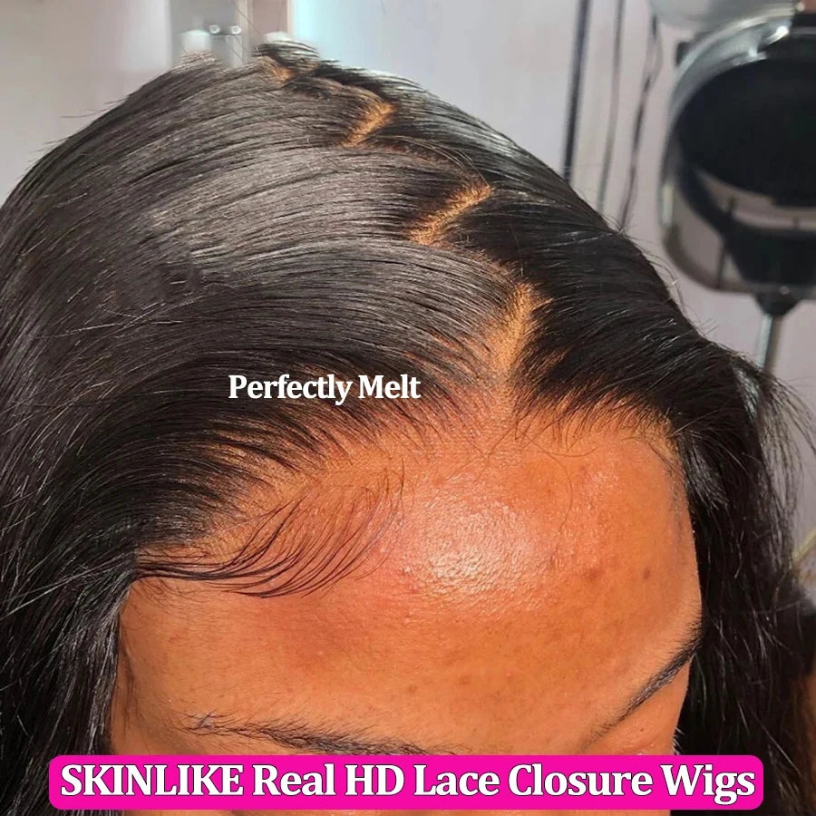 Straight Hair 13x4 SKINLIKE HD Lace Frontal Melt Skins Pre plucked Human Hair Natural Hair Line 7x7 Lace Closure With Baby Hair