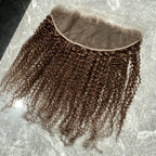 Chocolate Brown 13x6 Invisible HD Lace Frontal Kinky Curly Melt Skin Pre Plucked 9×6 Closure Ear to Ear Brazilian Human Hair