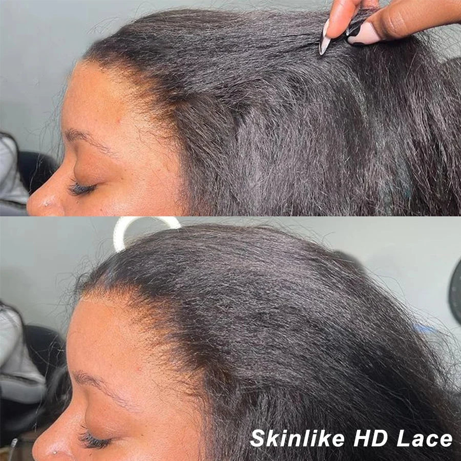 Kinky Straight 13x6 Skinlike HD Lace Frontal Melt Skin Pre plucked Invisible HD Lace 5x5 6x6 HD Lace Closure Only Human Hair