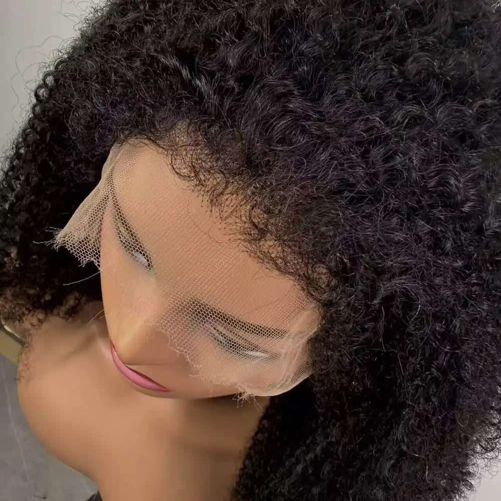 9x6 Invisible HD Lace Afro Kinky Curly Wig Melt Skins Pre Pluck Human Hair 13x4 4c Edges Frontal Deep Wave Curly Lace Front Wigs (副本)