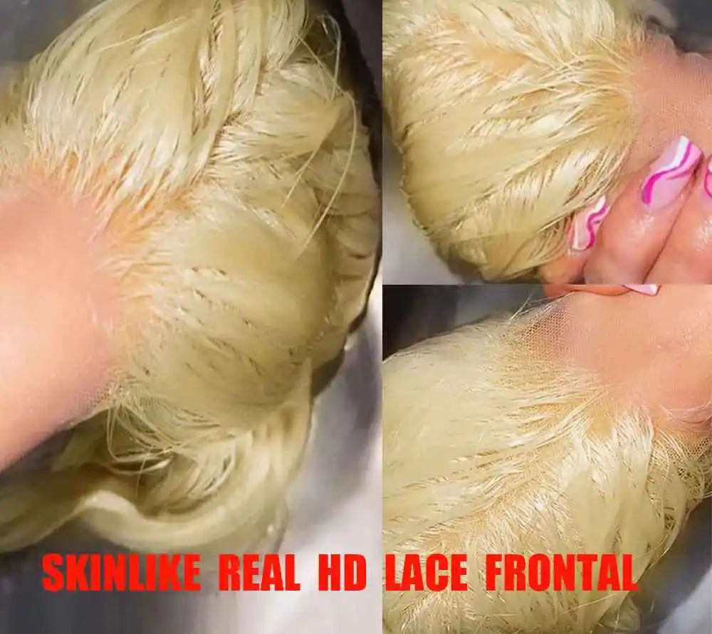 Invisible Real HD Lace 613 Blonde 13x6 Lace Frontal Straight 7x7 5x5 Lace Closure Baby Hair Pre Everything Brazilian Remy Hair