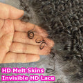 Deep Curly c13x6 Invisiable HD Full Lace Frontal Only Curly Edges Baby Human Hair Melt Skins PrePlucked 7x7 HD Lace Closure